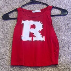 Red Kids Tank Top with White Lettering